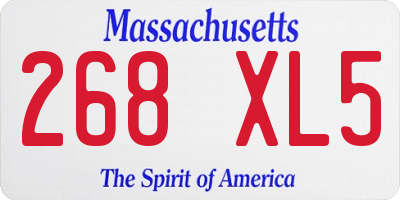 MA license plate 268XL5