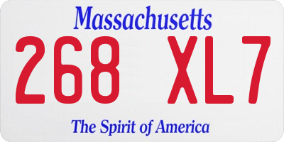 MA license plate 268XL7