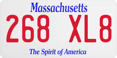 MA license plate 268XL8