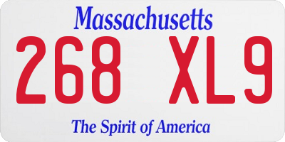 MA license plate 268XL9
