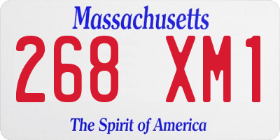 MA license plate 268XM1