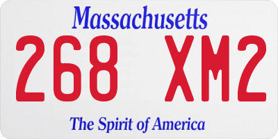 MA license plate 268XM2