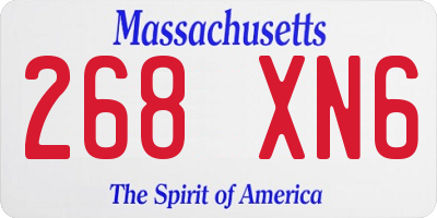 MA license plate 268XN6