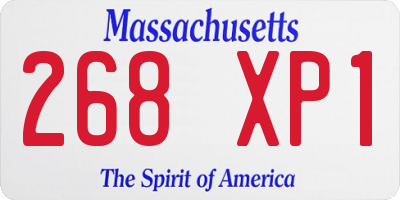 MA license plate 268XP1