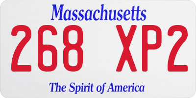 MA license plate 268XP2