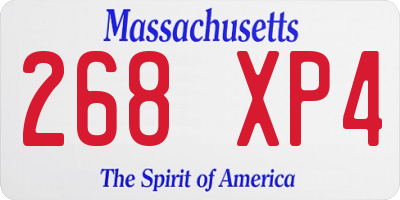 MA license plate 268XP4