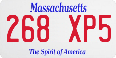 MA license plate 268XP5