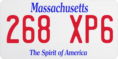 MA license plate 268XP6