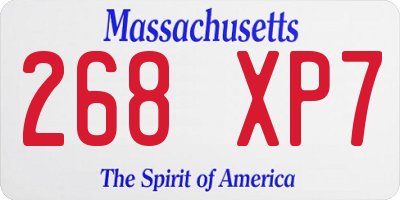 MA license plate 268XP7