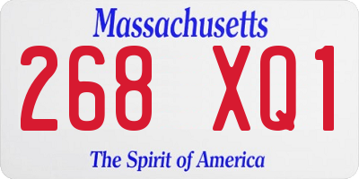 MA license plate 268XQ1