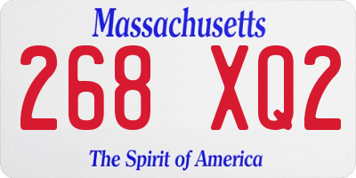 MA license plate 268XQ2