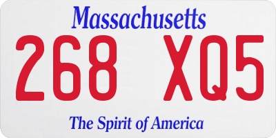 MA license plate 268XQ5