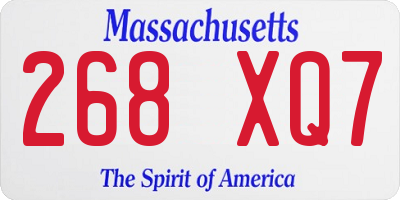 MA license plate 268XQ7