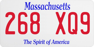 MA license plate 268XQ9