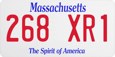 MA license plate 268XR1