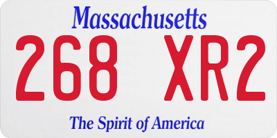 MA license plate 268XR2