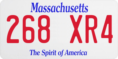 MA license plate 268XR4