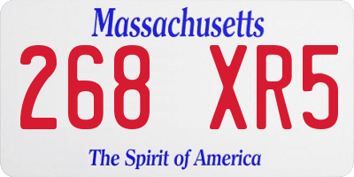 MA license plate 268XR5