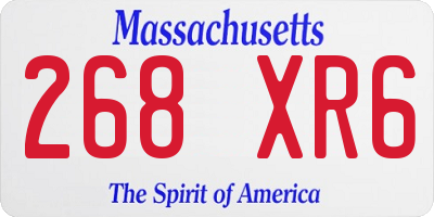 MA license plate 268XR6