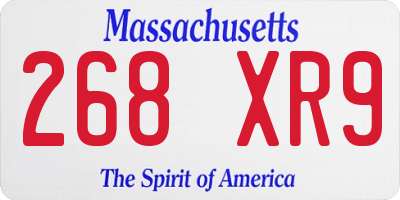 MA license plate 268XR9