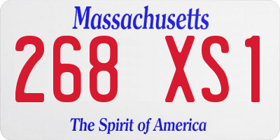 MA license plate 268XS1