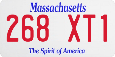 MA license plate 268XT1