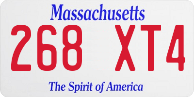 MA license plate 268XT4