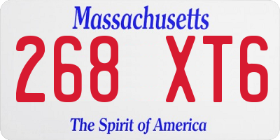 MA license plate 268XT6