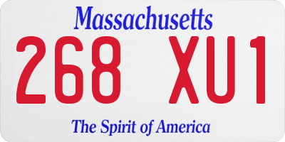 MA license plate 268XU1
