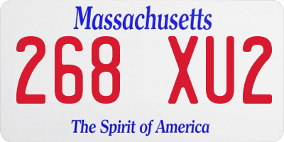 MA license plate 268XU2