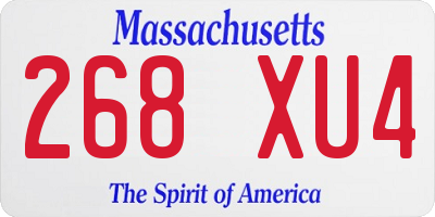 MA license plate 268XU4