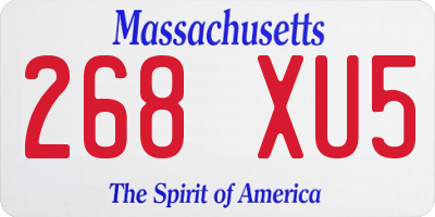 MA license plate 268XU5