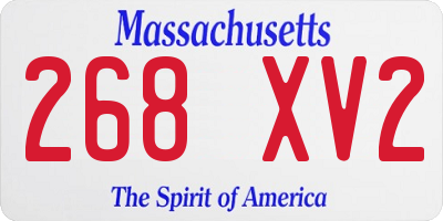 MA license plate 268XV2