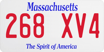 MA license plate 268XV4
