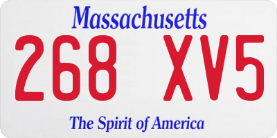 MA license plate 268XV5