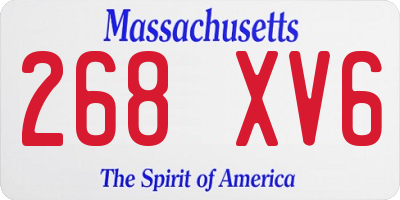 MA license plate 268XV6