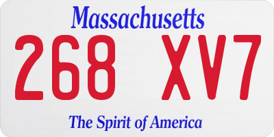 MA license plate 268XV7