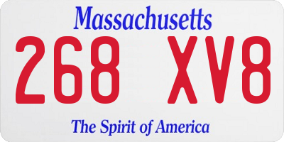 MA license plate 268XV8