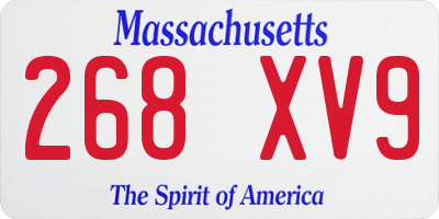 MA license plate 268XV9