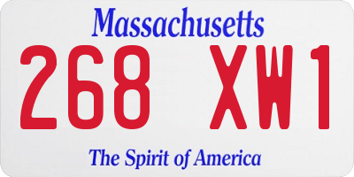 MA license plate 268XW1