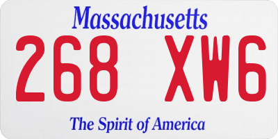MA license plate 268XW6