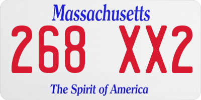 MA license plate 268XX2