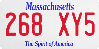 MA license plate 268XY5