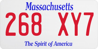 MA license plate 268XY7
