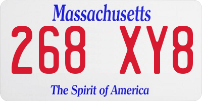 MA license plate 268XY8