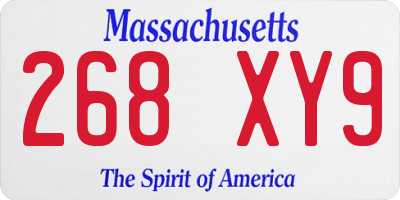 MA license plate 268XY9