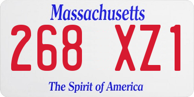 MA license plate 268XZ1