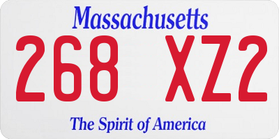 MA license plate 268XZ2