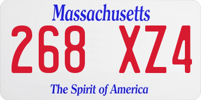 MA license plate 268XZ4