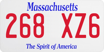 MA license plate 268XZ6
